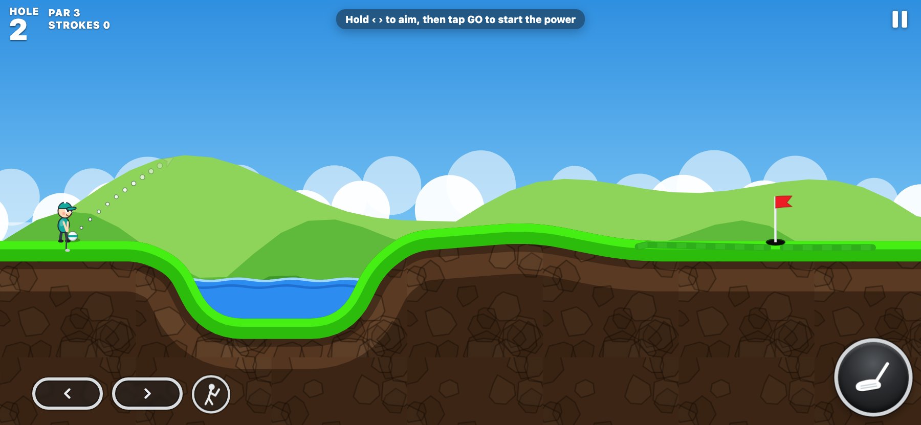 Pond Skipper: carry the pond to reach the green